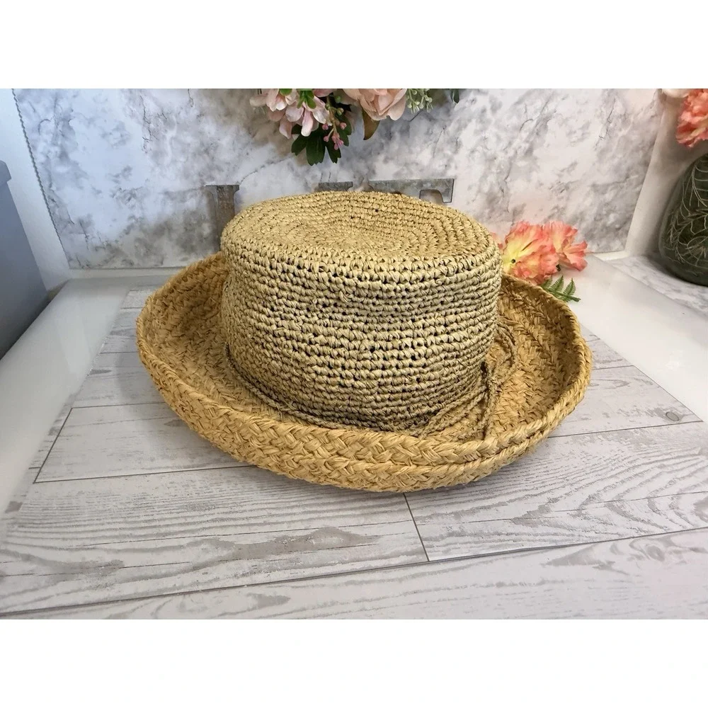 Orvis Straw Hat Womens Fedora Bucket Brim Fishing Beach Hiking Sun Protection 7